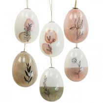 Uova di Pasqua in plastica per appendere Ostedeko Ø5cm H7cm 6pz