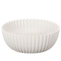 Prodotto Ciotola rotonda a coste, bianca, versatile per decorazioni, 15 cm, 2 pezzi