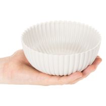 Prodotto Ciotola rotonda a coste, bianca, versatile per decorazioni, 15 cm, 2 pezzi
