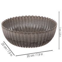 Prodotto Ciotola rotonda scanalata, contenitore decorativo per composizioni floreali, 20 cm, 2 pezzi