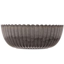 Prodotto Ciotola rotonda scanalata, contenitore decorativo per composizioni floreali, 20 cm, 2 pezzi