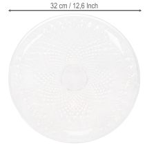 Prodotto Ciotola rotonda decorativa trasparente con piedistallo, 32 cm