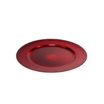 Piatto in plastica Ø25cm rosso con effetto smalto