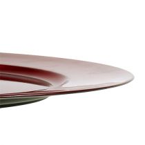 Prodotto Piatti decorativi piatti in plastica rossa Ø33cm con effetto smalto 6 pezzi