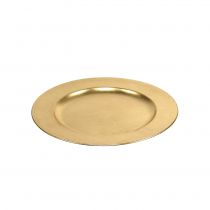 Prodotto Piatto in plastica 25 cm oro con effetto foglia oro