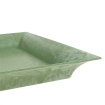 Piatto di plastica quadrato verde 19,5 cm x 19,5 cm