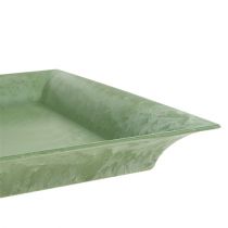 Piatto di plastica quadrato verde 26 cm x 26 cm