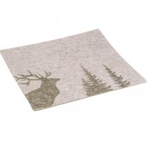 Tovaglietta natalizia decorazione per la tavola in feltro marrone 45×35 cm 4 pezzi