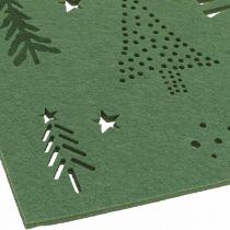 Prodotto Tovaglietta natalizia decorazione per la tavola in feltro verde 45×35 cm 4pz