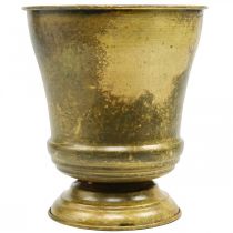 Prodotto Vaso vintage in metallo con tazza in ottone Ø17cm H19cm