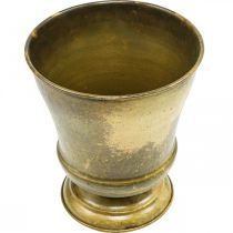 Prodotto Vaso vintage in metallo con tazza in ottone Ø17cm H19cm