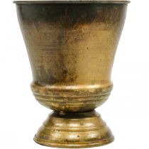 Prodotto Vaso vintage in metallo con tazza in ottone Ø14cm H17cm