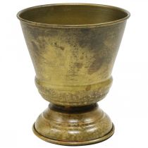 Vaso vintage in metallo con coppa in ottone Ø11,5cm H13,5cm