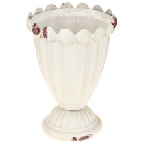 Prodotto Vaso tazza tazza decorativa in metallo crema marrone Ø9cm H13cm