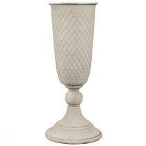 Prodotto Vaso a calice in metallo, forma a calice, grigio vintage, decorazione nostalgica, Ø10cm H24cm