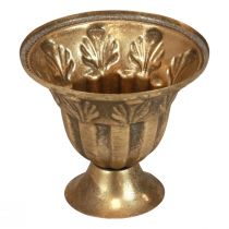 Coppa vaso decorazione tazza metallo oro aspetto antico Ø13cm H11,5cm