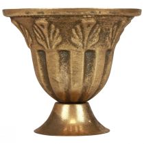 Coppa vaso decorazione tazza metallo oro aspetto antico Ø13cm H11,5cm