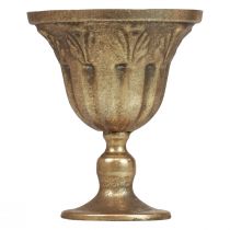 Coppa vaso decorazione coppa calice in metallo oro antico Ø13cm H15,5cm
