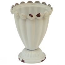 Vaso tazza tazza decorativa in metallo crema marrone Ø9cm H13cm
