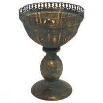 Prodotto Vaso a tazza decorazione in metallo tazza oro grigio antico Ø15,5 cm H22 cm