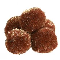 Prodotto Pompon con glitter marrone 2,5cm pompon 2 buste – 24pz