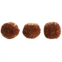 Prodotto Pompon con glitter marrone 2,5cm pompon 2 buste – 24pz