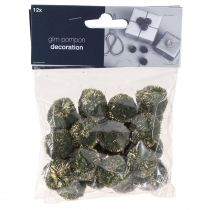 Prodotto Pompon con glitter verde 2,5 cm 2 buste – 24 pz