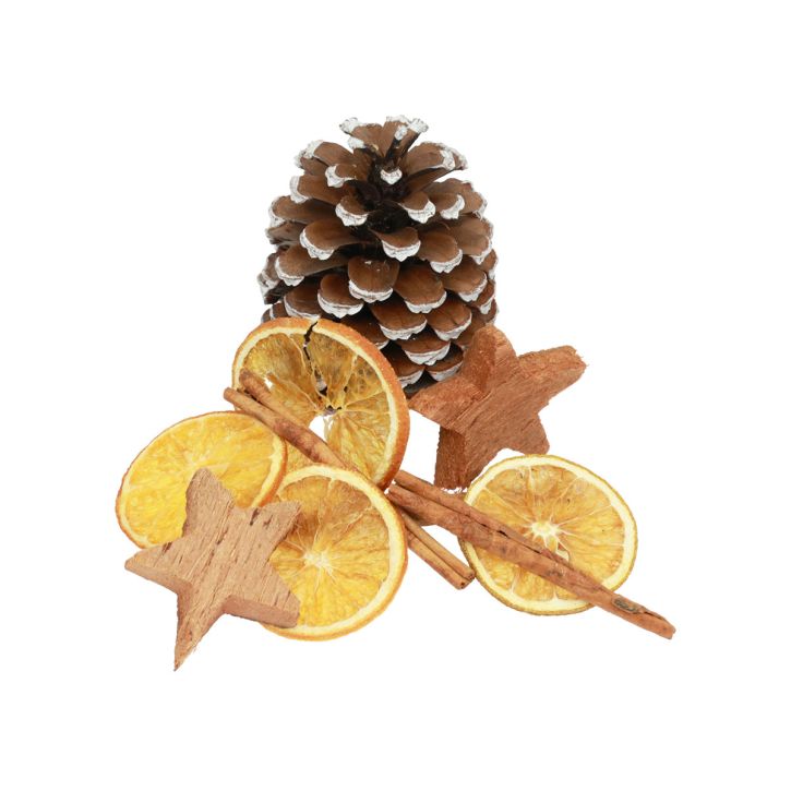 Pot-pourri Coni natalizi fette d&#39;arancia in legno di cannella 150g