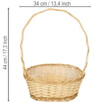 Prodotto Cesto regalo di circa 30 cm x 23 cm, di colore chiaro.