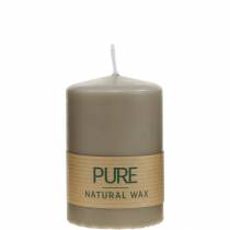 Prodotto Candela a colonna pura, candela in cera naturale marrone 90/60, decorazione sostenibile per candele di colza alla stearina