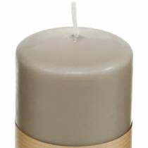 Prodotto Candela a colonna pura, candela in cera naturale marrone 90/60, decorazione sostenibile per candele di colza alla stearina