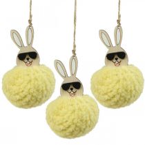 Prodotto Ciondolo decorativo coniglietto coniglietto giallo decorazione Pasqua Ø7cm 6 pezzi