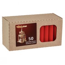 Prodotto Candele piramidali candele albero rosso cera Ø14mm H70mm 50pz