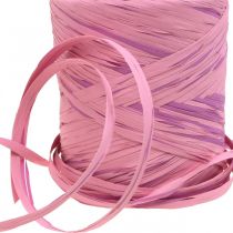 Prodotto Nastro regalo multicolor in rafia rosa-rosa, forniture per fioristi, nastro decorativo L200m