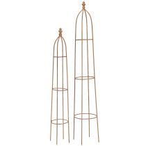 Prodotto Traliccio in metallo effetto ruggine Obelisco 69/86cm Set 2 pezzi