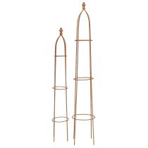Prodotto Obelisco in metallo con motivo a traliccio effetto ruggine, 69/86 cm, set da 2