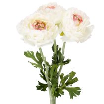 Prodotto Ranuncolo artificiale con fiori delicati per una decorazione elegante e facile da curare, 51 cm, 3 pezzi.