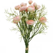 Ranuncolo artificiale Bouquet Decorazione floreale Fiori di seta Rosa L37cm
