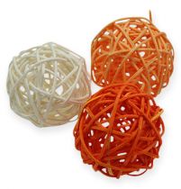 Prodotto Palline di rattan 4,5 cm Arancio Albicocca 30p