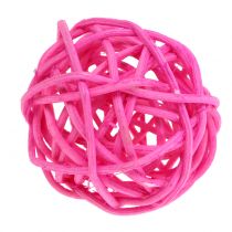 Palline in rattan rosa assortite Ø4cm 24 pezzi