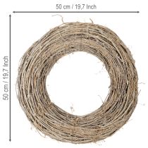 Prodotto Ghirlanda decorativa in rami di rattan, sbiancata, per design creativo, 50 cm
