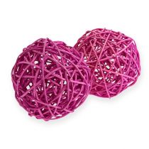 Palla in rattan 10 cm viola 10 pezzi