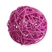 Palla in rattan 10 cm viola 10 pezzi