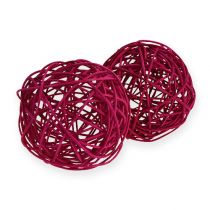 Prodotto Palla in rattan Ø10cm Fucsia 10 pezzi