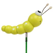 Prodotto Bruco in legno su bastone verde, giallo 8 cm 24 pz