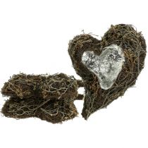 Prodotto Cuore di pianta rampicante, cuore decorativo in legno e filo metallico, idea regalo fai da te, decorazione da tavolo da giardino, decorazione da parete, a forma di cuore, set da 3 pezzi, 30x20x6cm