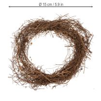 Prodotto Ghirlanda di vite naturale Ø15cm, set da 10 - Ideale per decorazioni autunnali, natalizie, pasquali e funebri