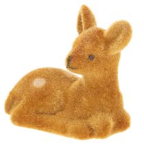 Prodotto Statuetta decorativa di cerbiatto sdraiato per decorazione da tavolo, 8 cm, 6 pezzi