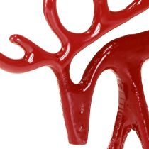 Prodotto Decorazione a forma di renna, decorazione da tavolo in metallo, Natale, rosso, 15 cm