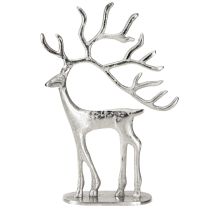 Prodotto Decorazione renna figura di cervo metallo argento H31cm